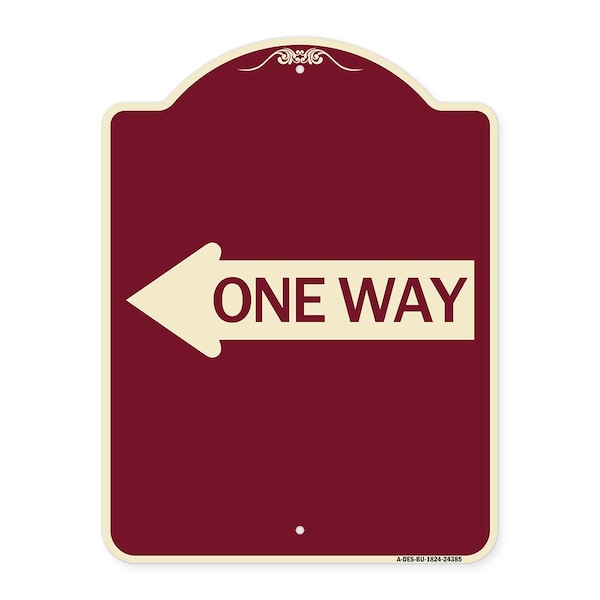 Signmission One Way With Left Arrow Heavy-Gauge Aluminum Architectural Sign, 24" x 18", BU-1824-24385 A-DES-BU-1824-24385 - main